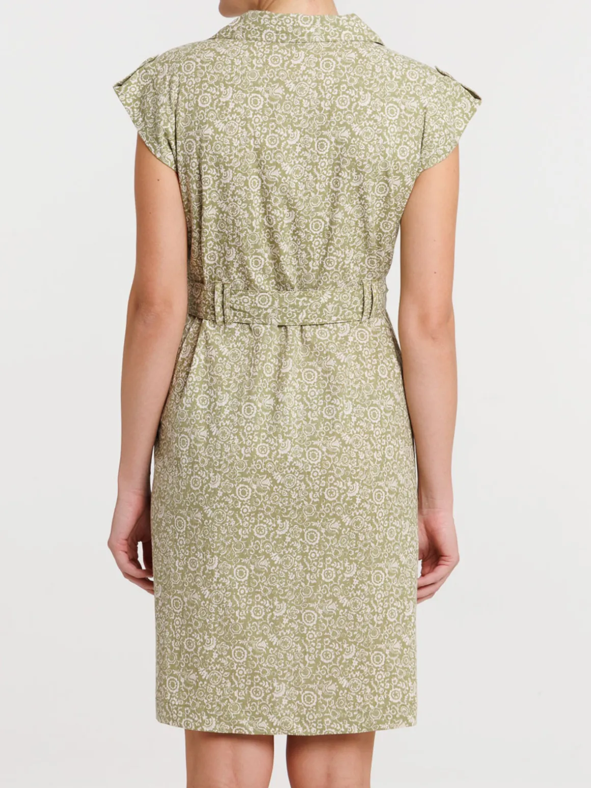 Robe imprimée ceinturée femme
