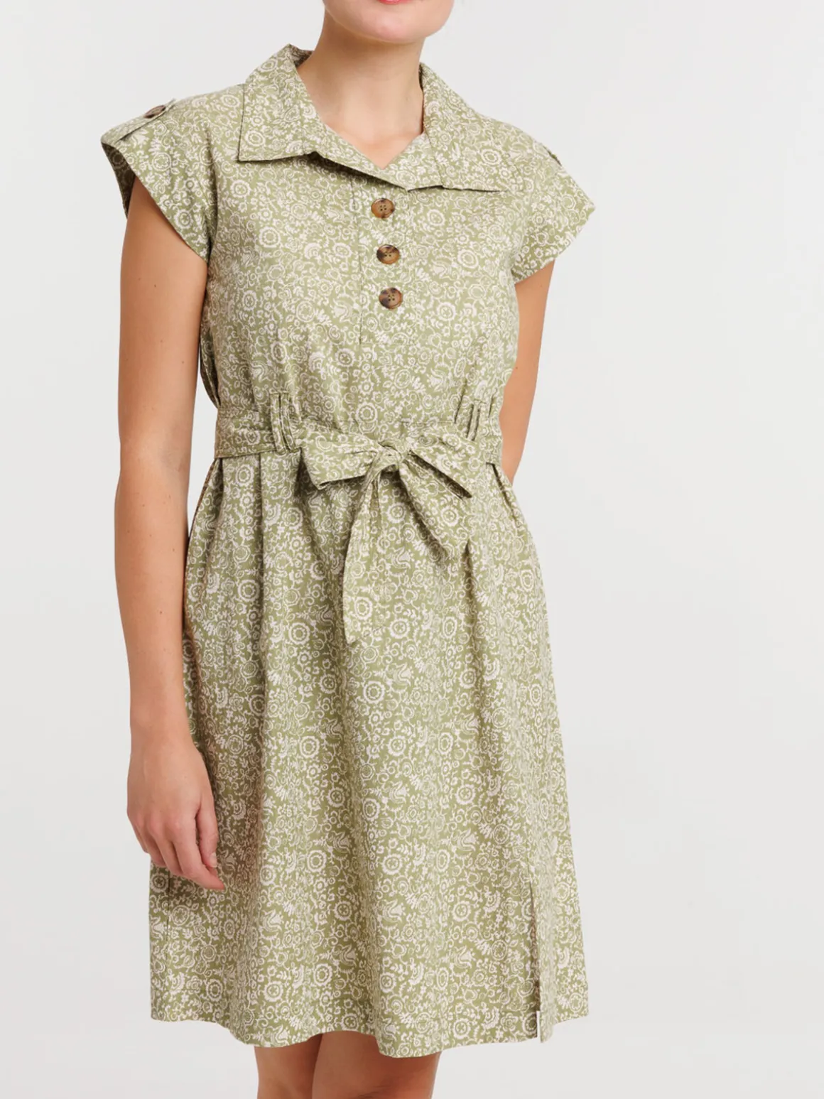 Robe imprimée ceinturée femme