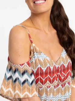 Robe imprimée col V femme