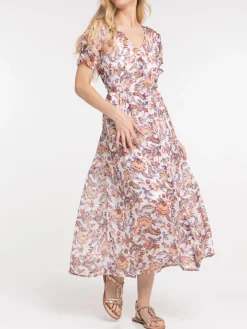 Robe longue imprimée fleurie femme