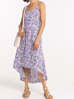 Robe longue imprimée fleurie femme