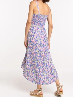 Robe longue imprimée fleurie femme
