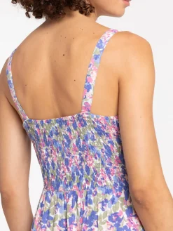 Robe longue imprimée fleurie femme