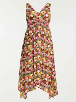 Robe longue motif grande taille femme