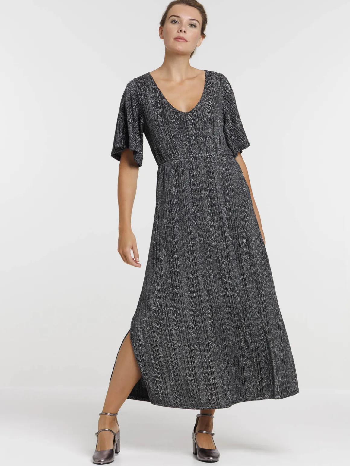 Robe longue noire femme