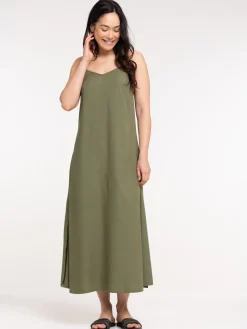 Robe longue satinée trèfle femme