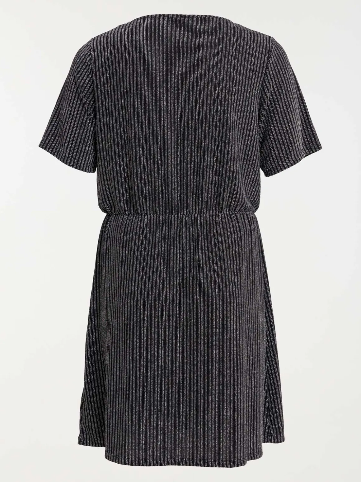 Robe noire col V grande taille femme