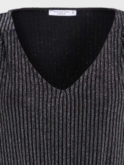 Robe noire col V grande taille femme