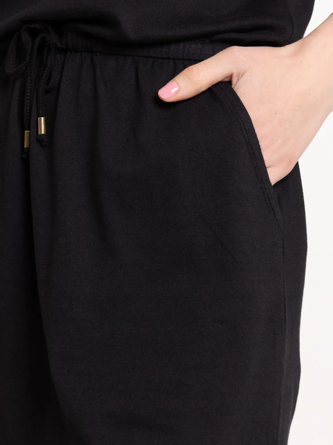 Robe noire taille élastiquée femme