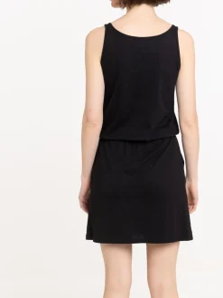 Robe noire taille élastiquée femme
