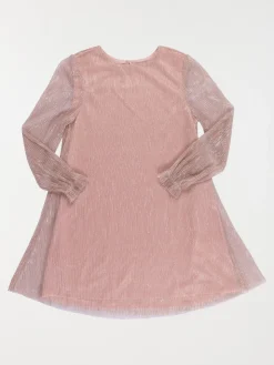Robe plissée quartz rose fille (3-12A)