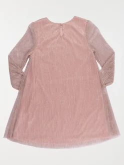 Robe plissée quartz rose fille (3-12A)