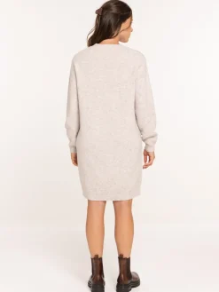 Robe pull beige rosé femme