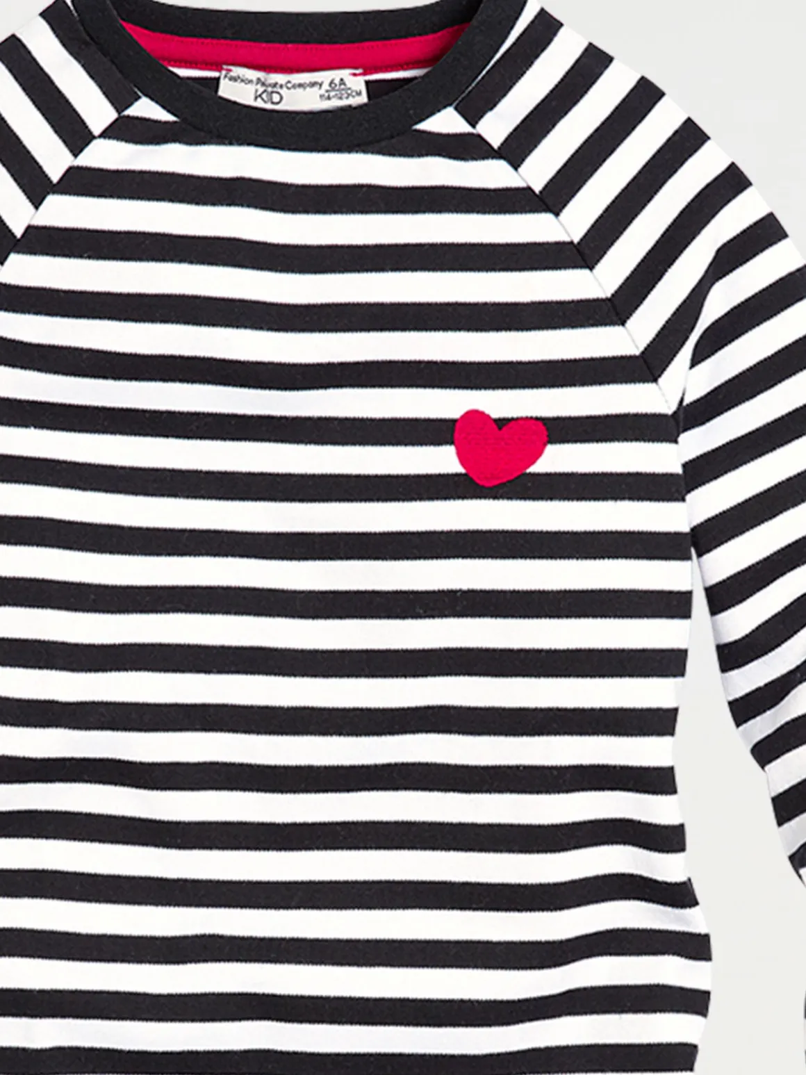 Robe rayée coeur brodé fille (3-12A)