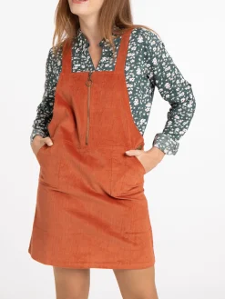 Robe salopette velours femme