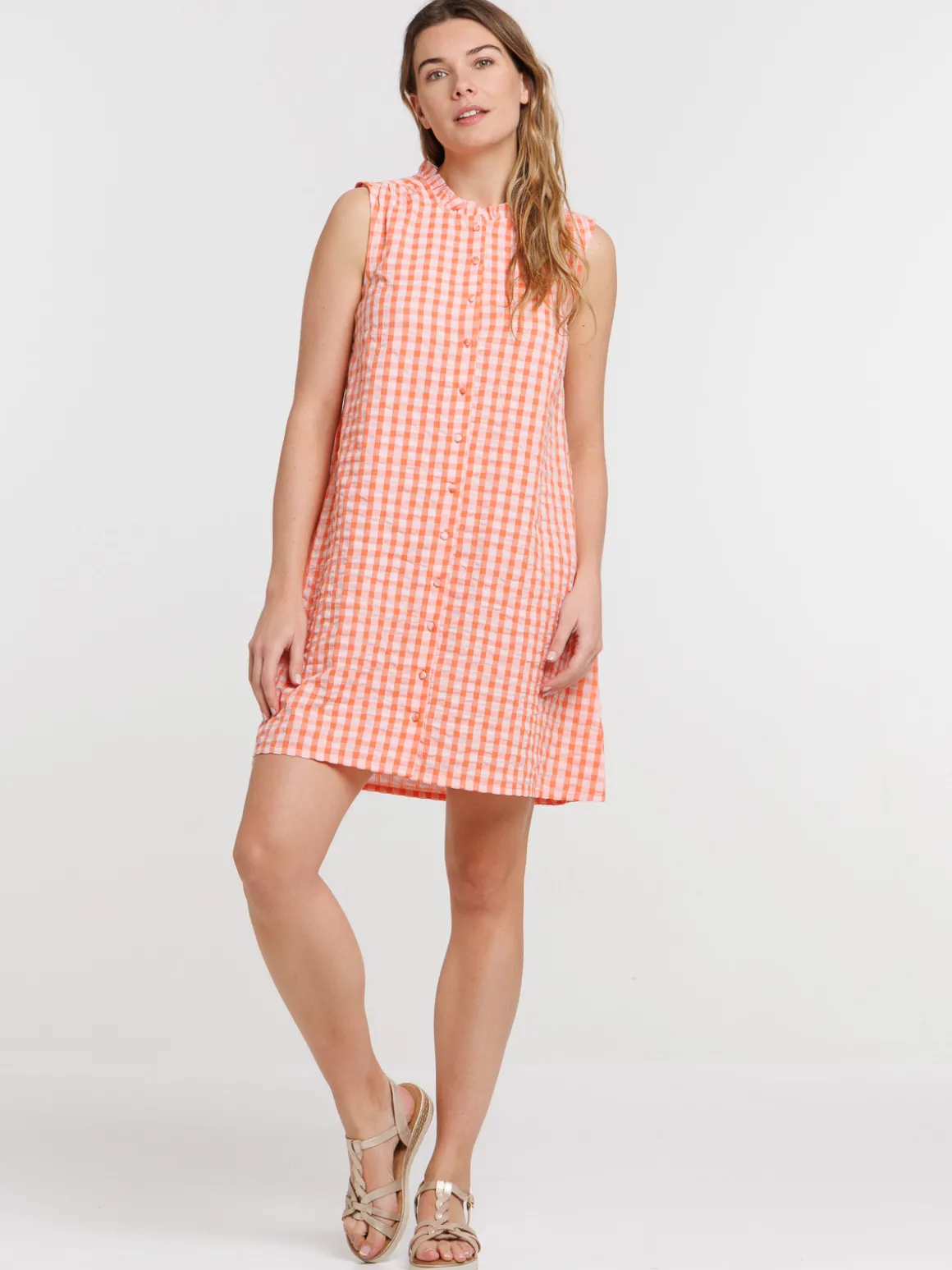 Robe sans manches vichy femme