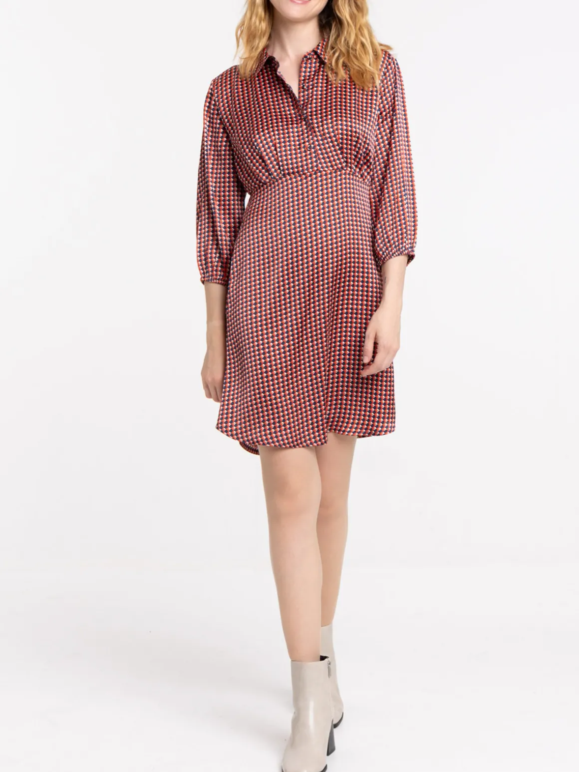 Robe satin imprimée femme