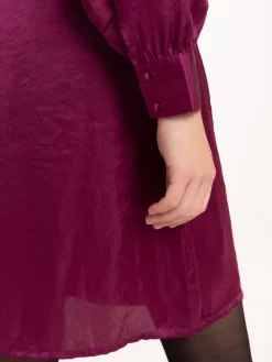 Robe satinée dark raisin femme