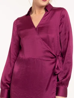Robe satinée dark raisin femme
