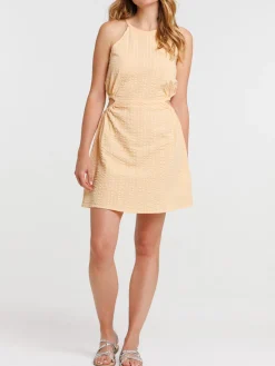 Robe seersucker ouvertures côtés femme