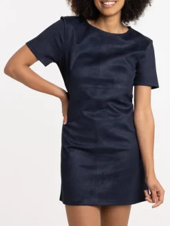 Robe suédine marine navy femme