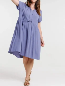 Robe sunset blue liens pompons femme