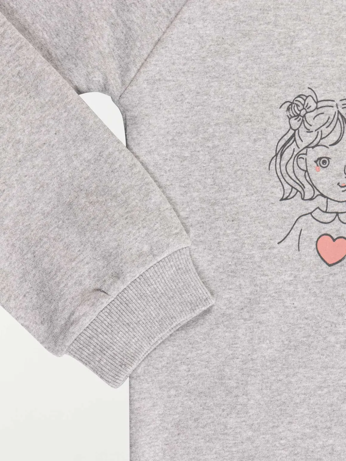 Robe sweat gris chiné fille (3-12A)