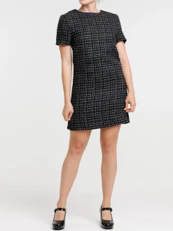 Robe tweed noire femme