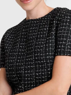 Robe tweed noire femme
