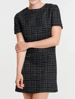 Robe tweed noire femme