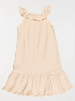 Robe uni col volanté fille (3-12A)