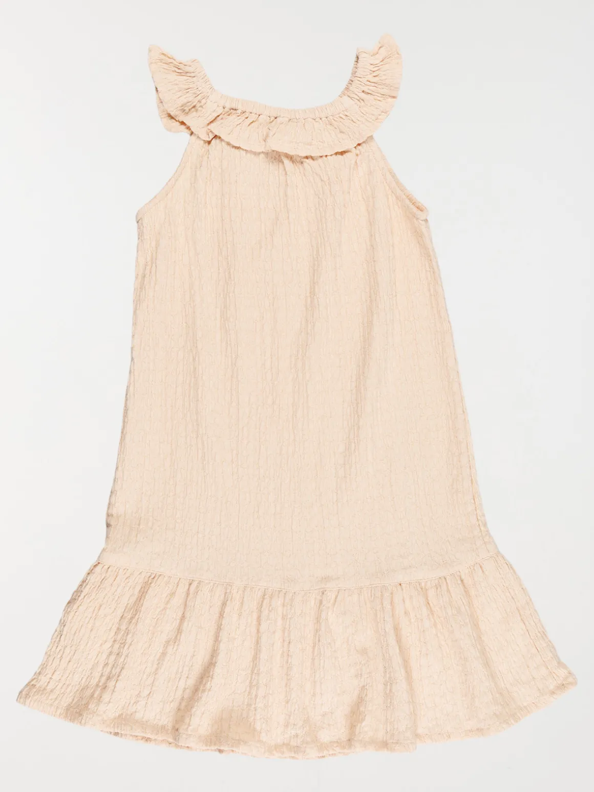 Robe uni col volanté fille (3-12A)