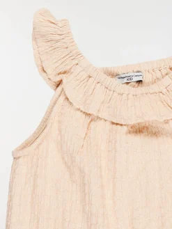 Robe uni col volanté fille (3-12A)
