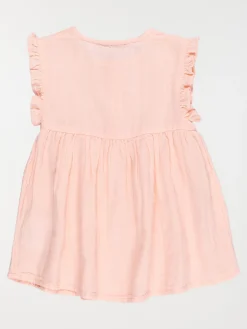 Robe unie pivoine fille (3-36M)