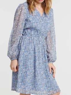 Robe voile imprimée graphique femme