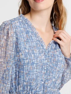 Robe voile imprimée graphique femme