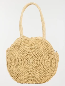 Sac à main rond tressé femme