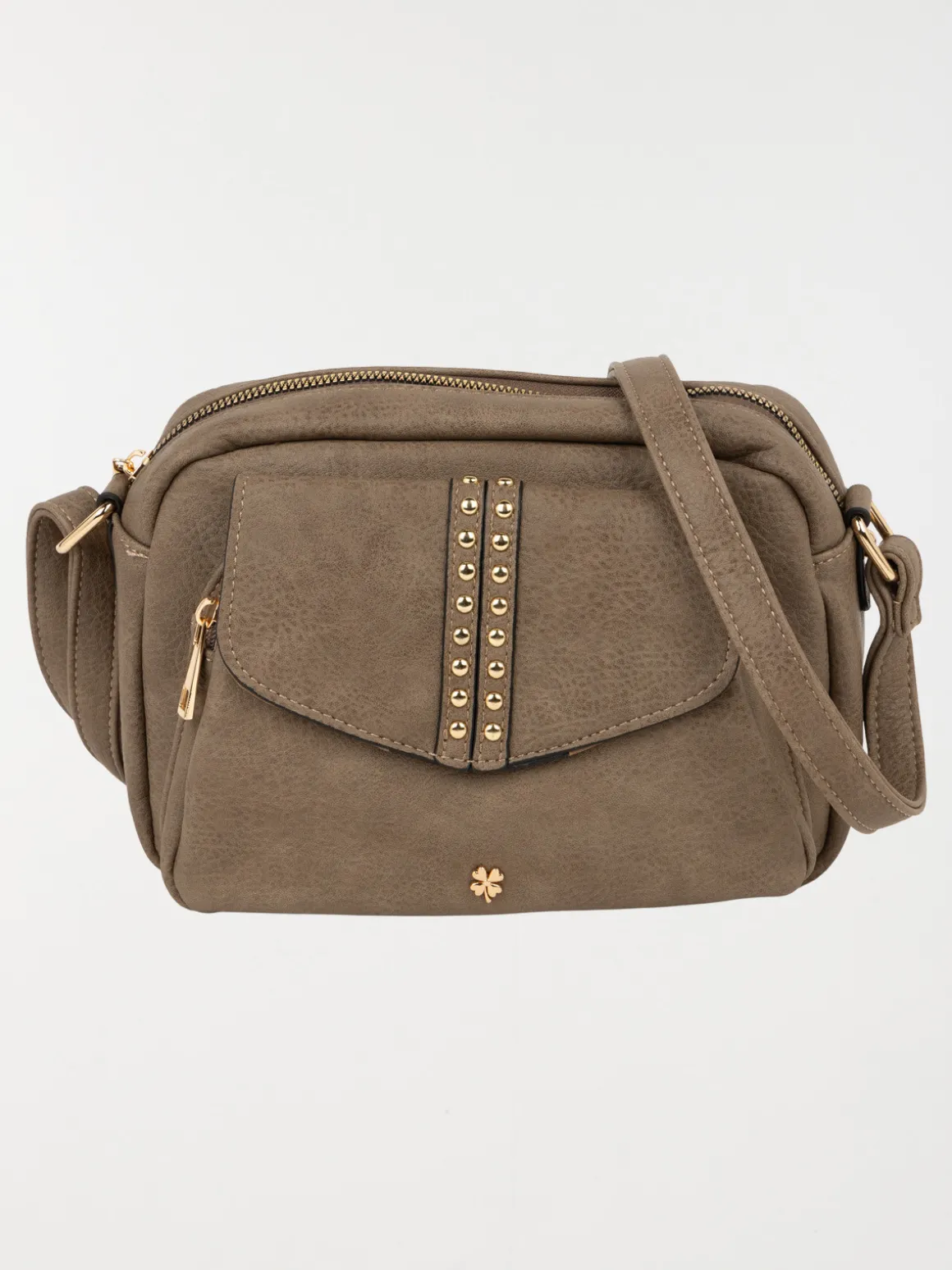Sac besace trèfle doré femme