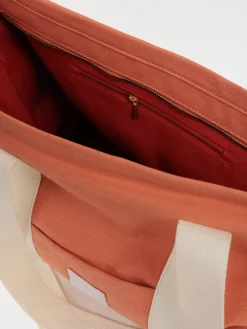 Sac cabas tissus bicolore femme
