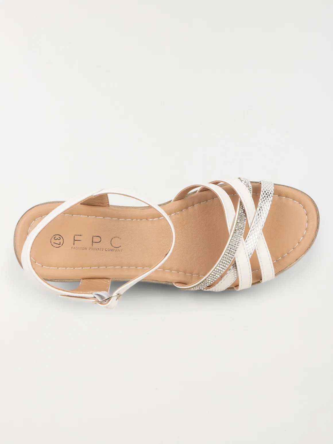 Sandale blanche brides croisées (36-41)