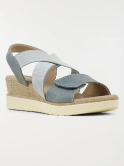Sandale bleue compensée femme (36-41)