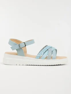 Sandale bleue plateforme fille (31-36)