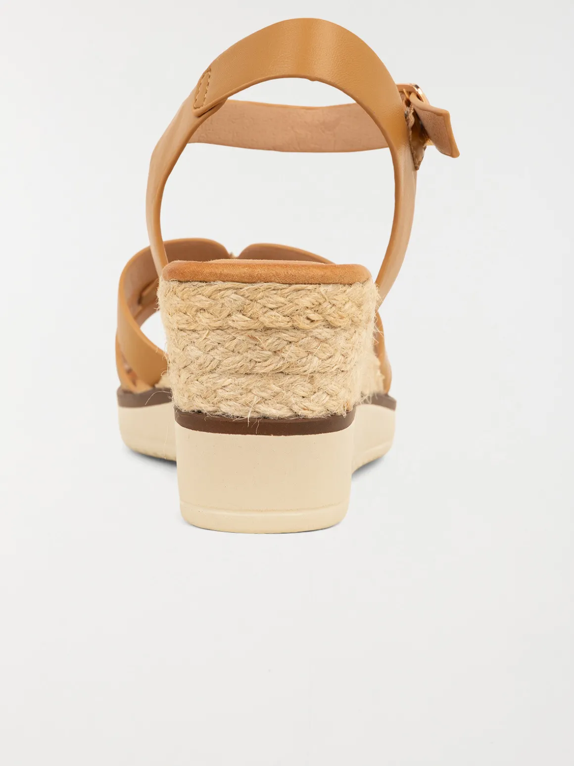 Sandale compensée femme camel (36-41)