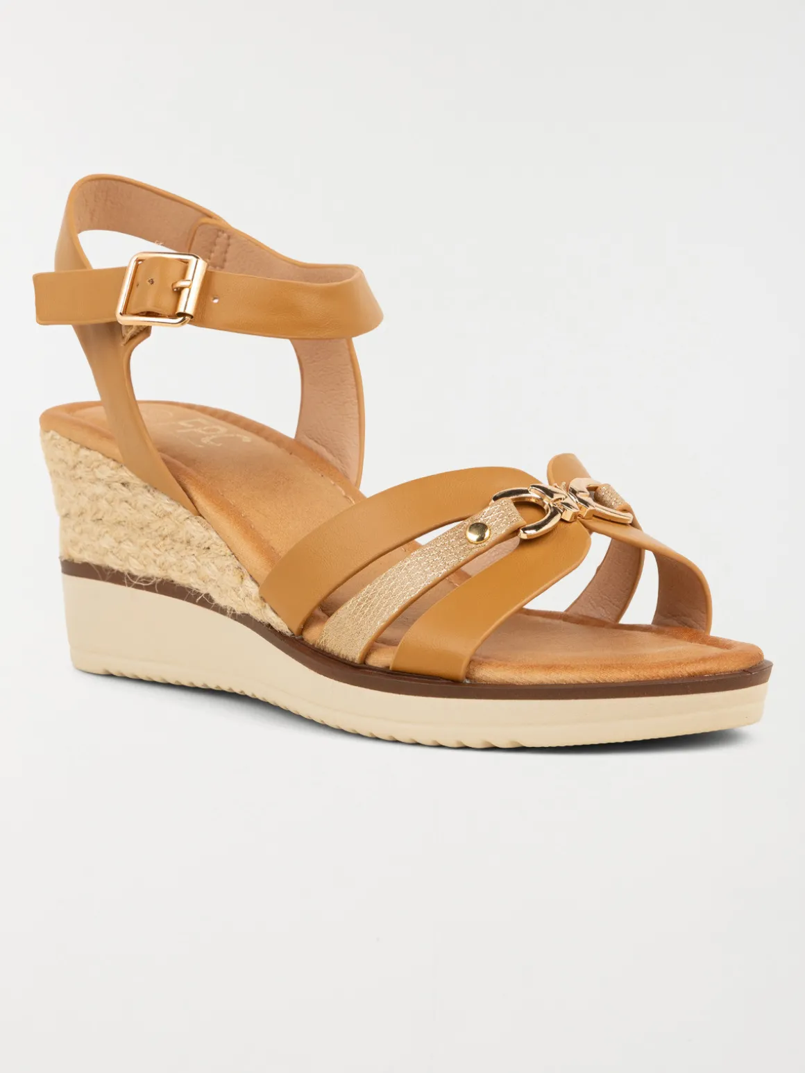 Sandale compensée femme camel (36-41)