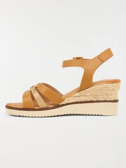 Sandale compensée femme camel (36-41)