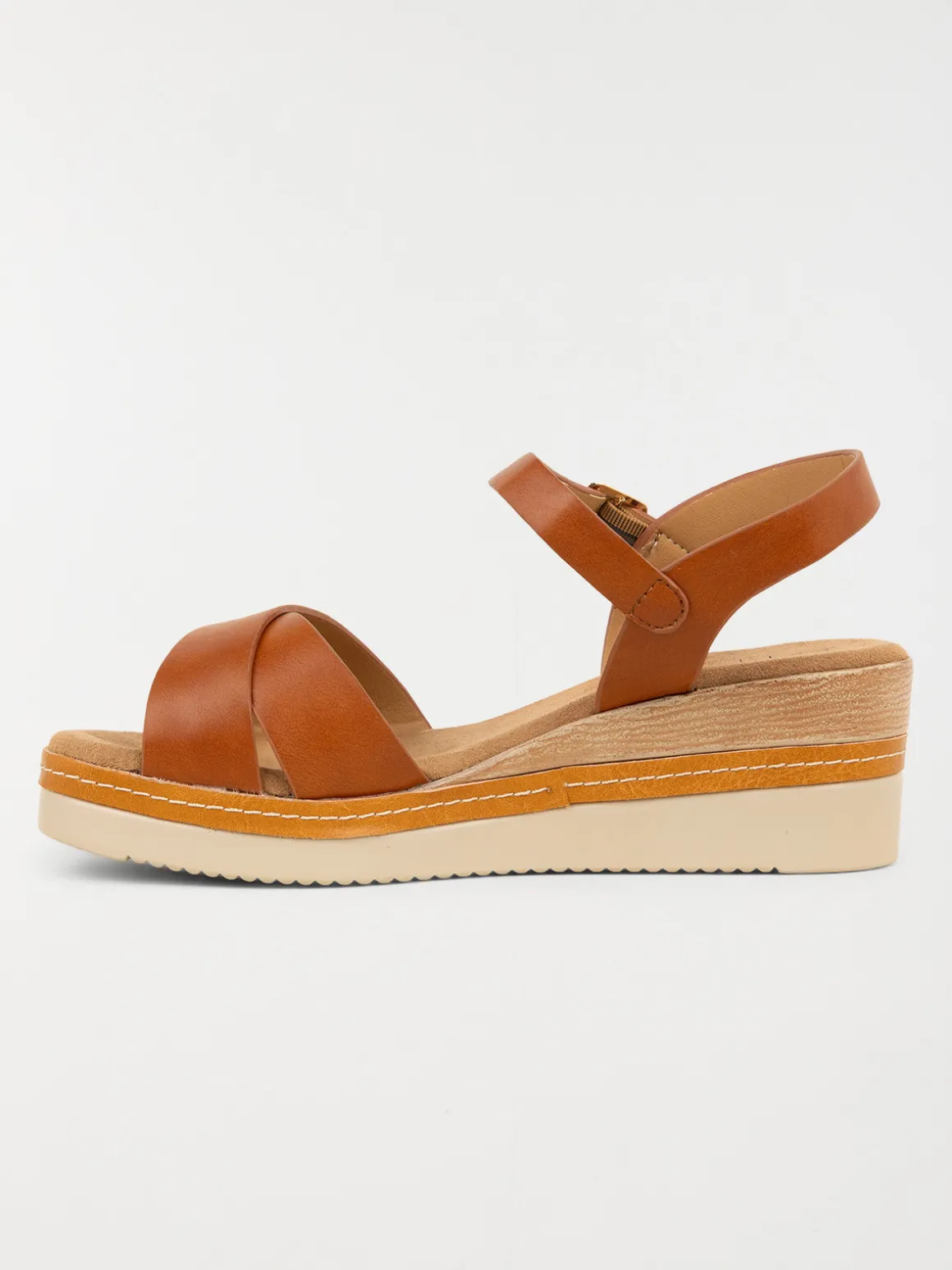 Sandale compensée marron femme (36-41)