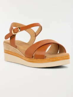 Sandale compensée marron femme (36-41)