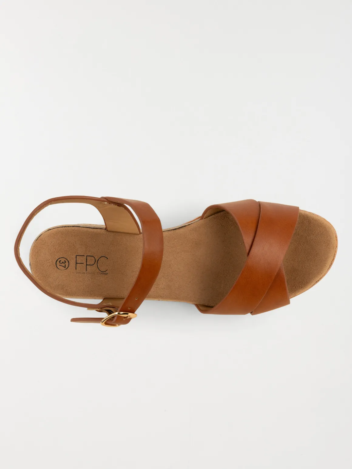Sandale compensée marron femme (36-41)