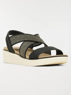 Sandale compensée noire femme (36-41)