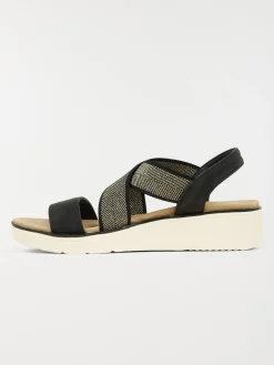 Sandale compensée noire femme (36-41)